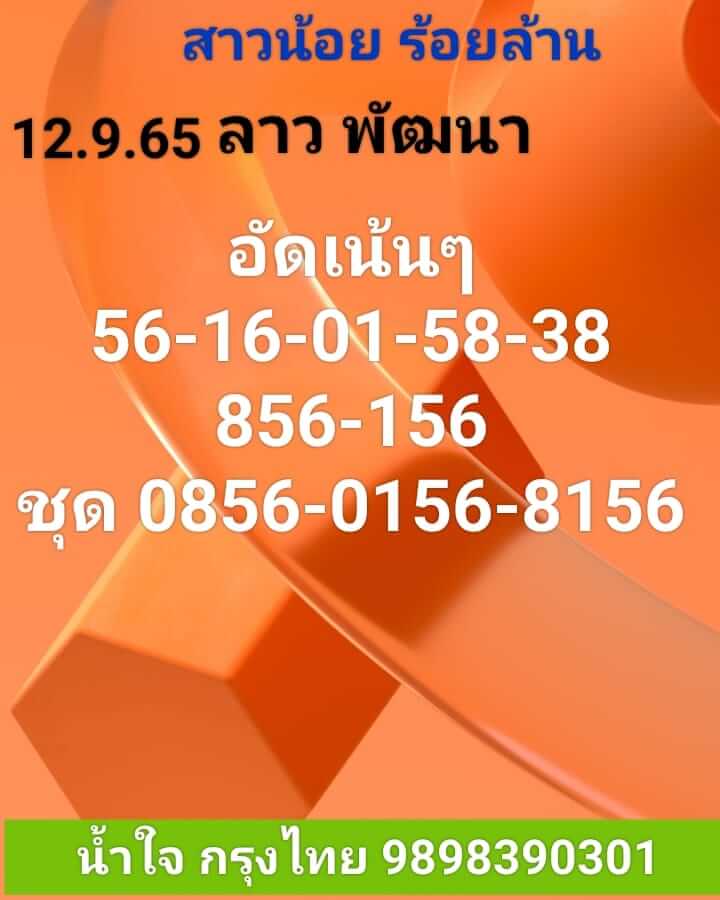 แนวทางหวยลาว 12/9/65 ชุดที่ 9