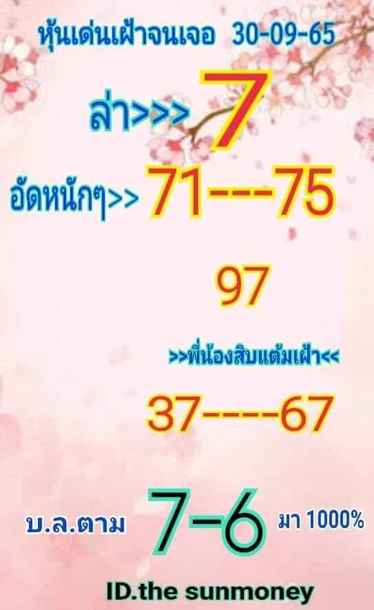 หวยหุ้นวันนี้ 30/9/65 ชุดที่ 9