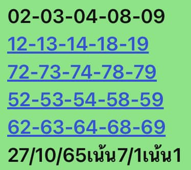 หวยหุ้นวันนี้ 27/9/65 ชุดที่ 1