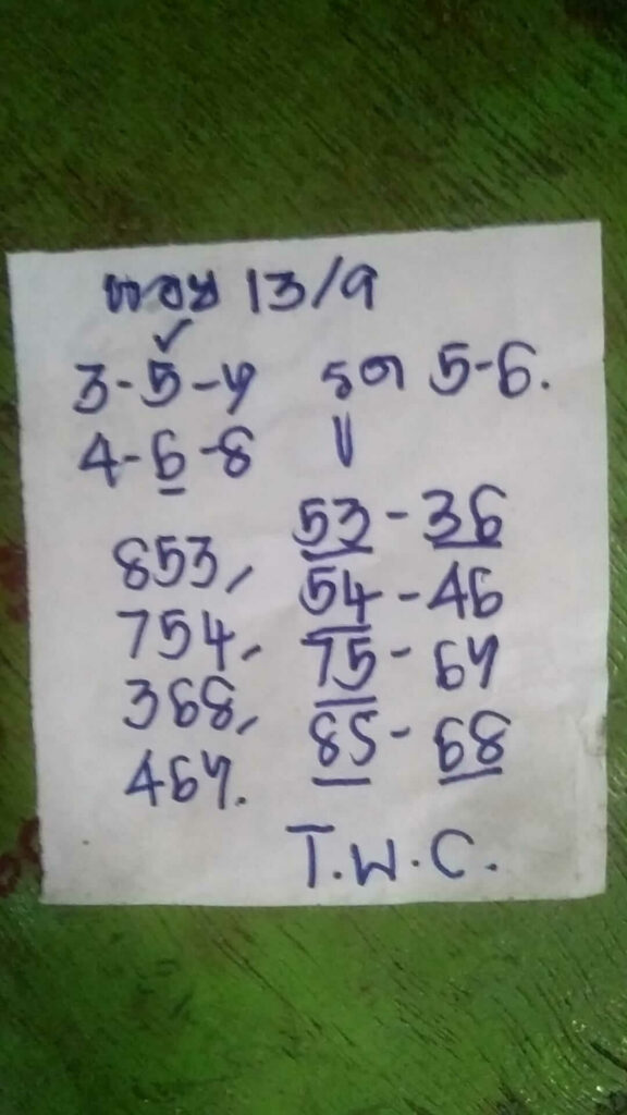 แนวทางหวยฮานอย 13/9/65 ชุดที่ 2