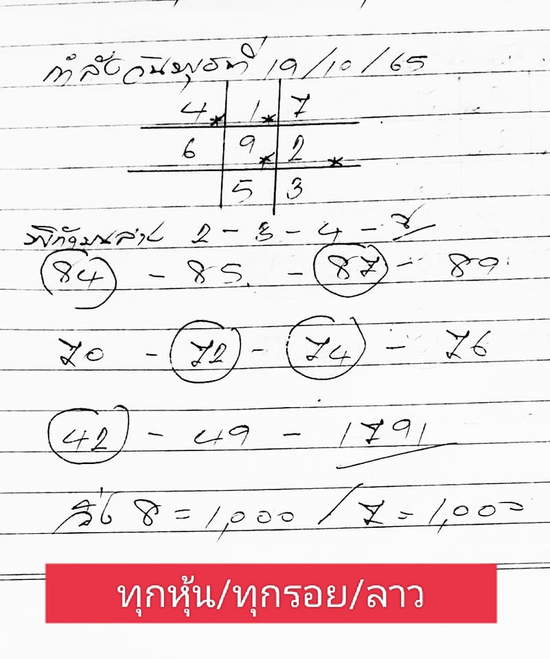 แนวทางหวยลาว 19/10/65 ชุดที่ 6