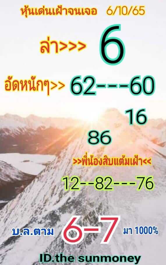 หวยหุ้นวันนี้ 6/10/65 ชุดที่ 9