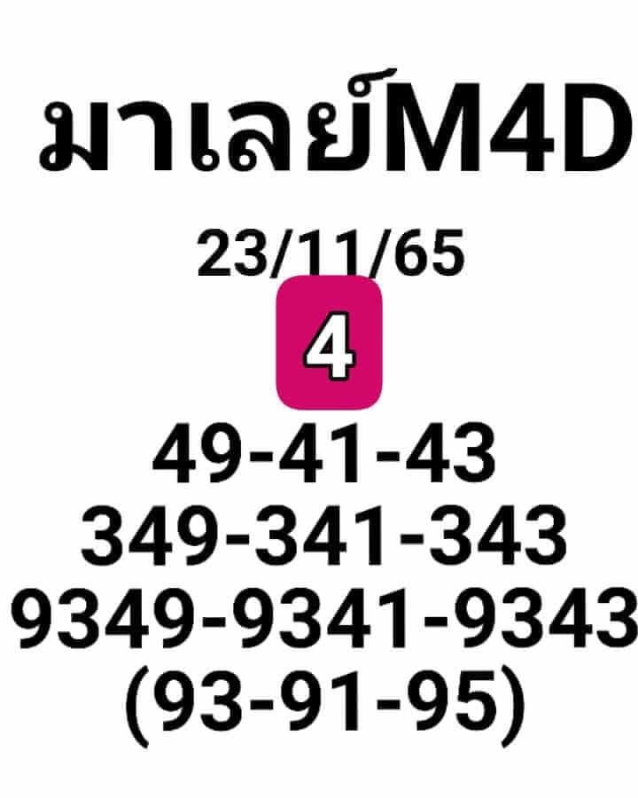 หวยมาเลย์วันนี้ 23/11/65 ชุดที่ 4