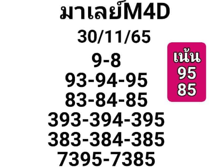 หวยมาเลย์วันนี้ 30/11/65 ชุดที่ 5