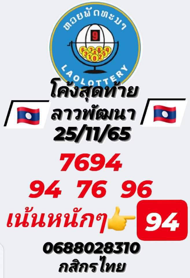 แนวทางหวยลาว 25/11/65 ชุดที่ 9