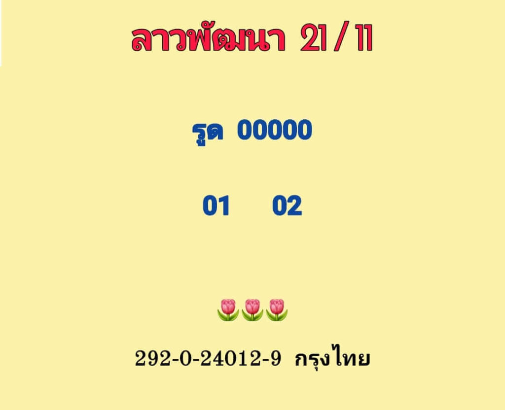 แนวทางหวยลาว 21/11/65 ชุดที่ 5