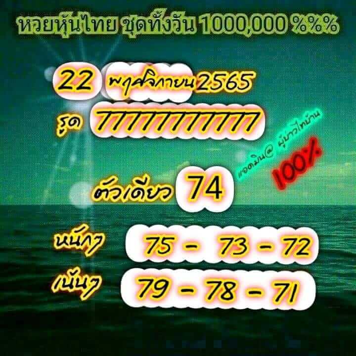 หวยหุ้นวันนี้ 22/11/65 ชุดที่ 4