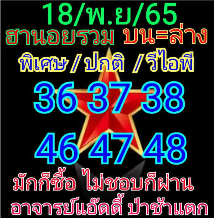 แนวทางหวยฮานอย 18/11/65 ชุดที่ 2