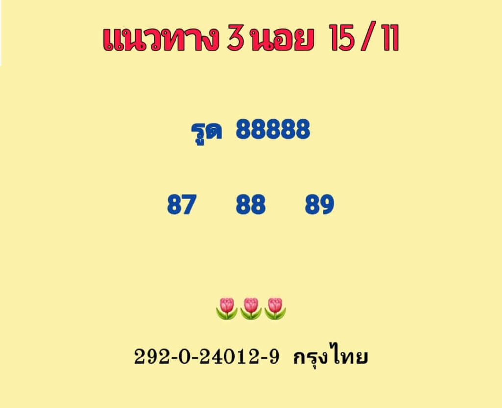 แนวทางหวยฮานอย 15/11/65 ชุดที่ 10