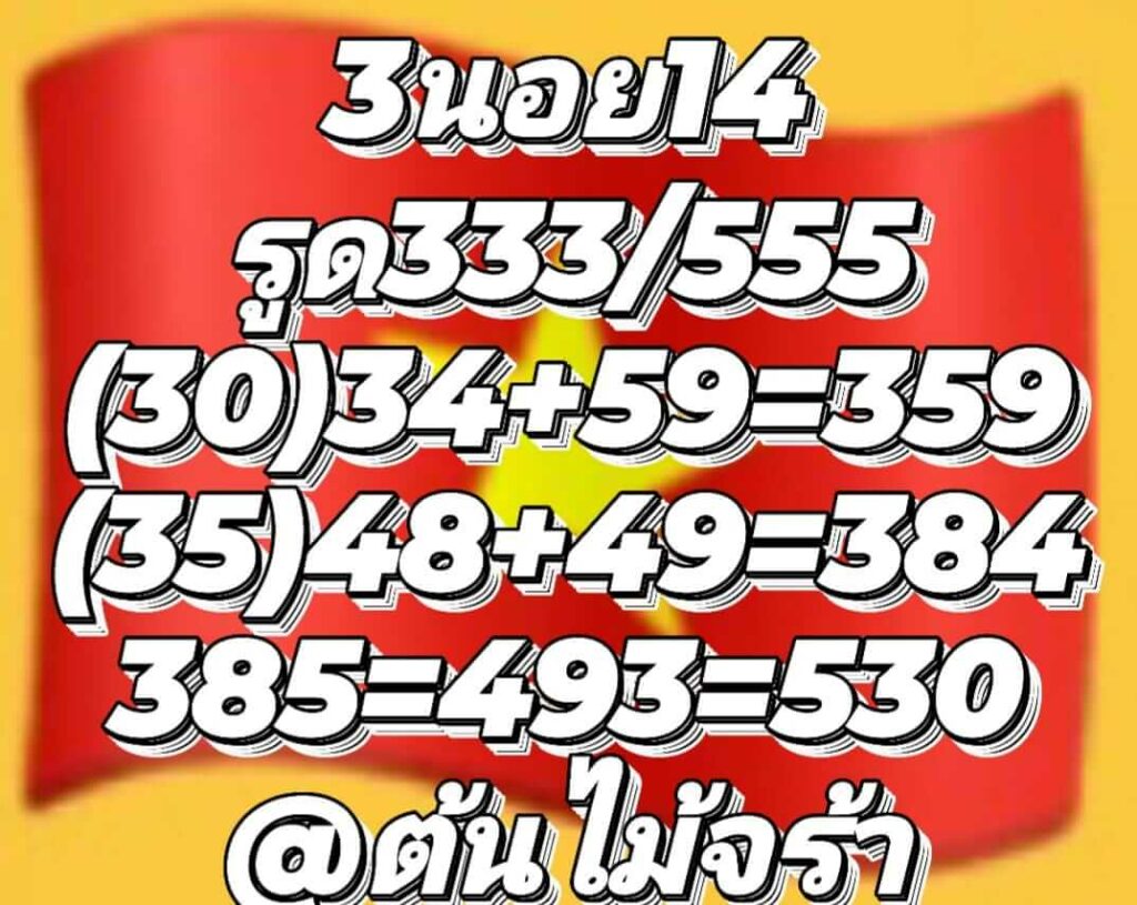 แนวทางหวยฮานอย 14/11/65 ชุดที่ 1