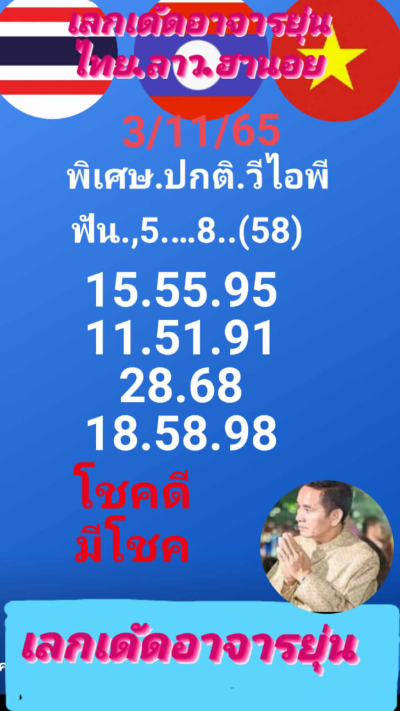 แนวทางหวยฮานอย 3/11/65 ชุดที่ 3