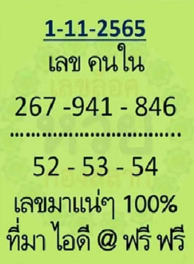 เลขคนใน 1/11/65