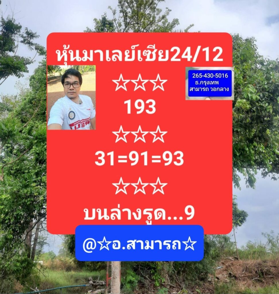 หวยมาเลย์วันนี้ 24/12/65 ชุดที่ 1