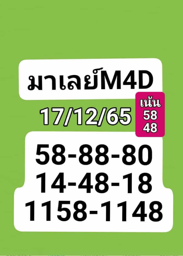 หวยมาเลย์วันนี้ 17/12/65 ชุดที่ 3