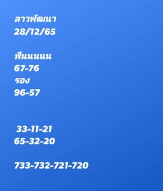 แนวทางหวยลาว 28/12/65 ชุดที่ 6