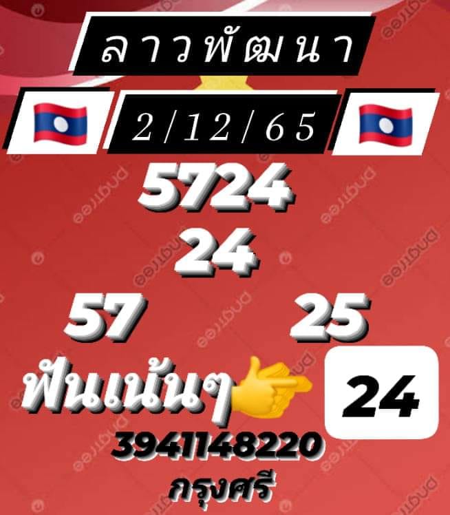 แนวทางหวยลาว 2/12/65 ชุดที่ 4