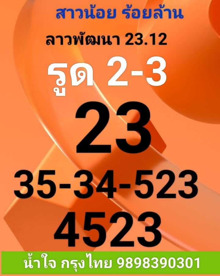 แนวทางหวยลาว 23/12/65 ชุดที่ 1