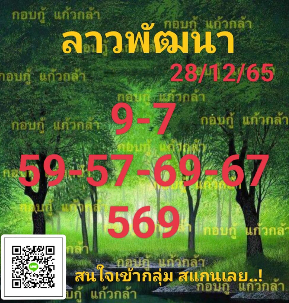 แนวทางหวยลาว 28/12/65 ชุดที่ 1