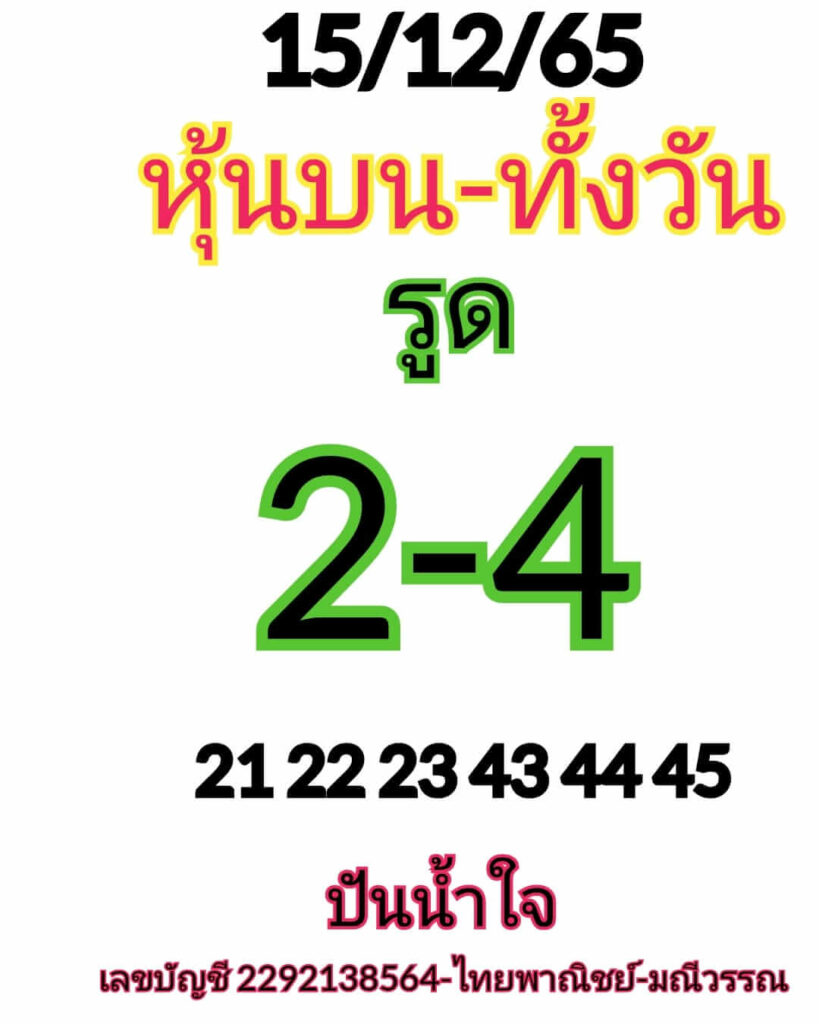 หวยหุ้นวันนี้ 15/12/65 ชุดที่ 8