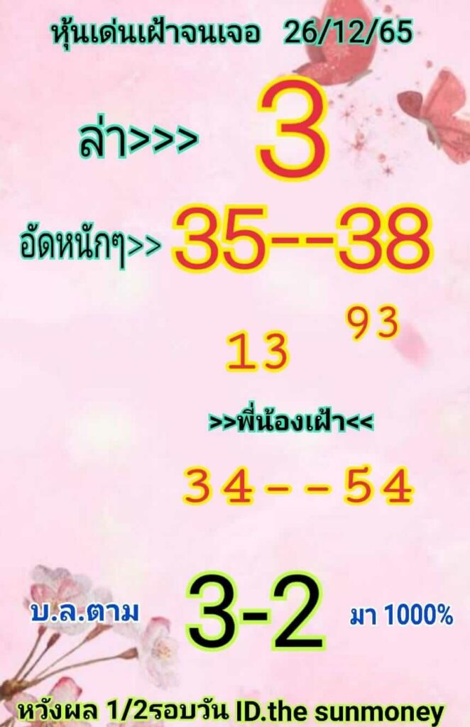 หวยหุ้นวันนี้ 26/12/65 ชุดที่ 6