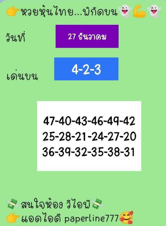 หวยหุ้นวันนี้ 27/12/65 ชุดที่ 6