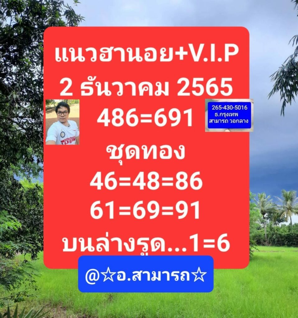 แนวทางหวยฮานอย 2/12/65 ชุดที่ 9