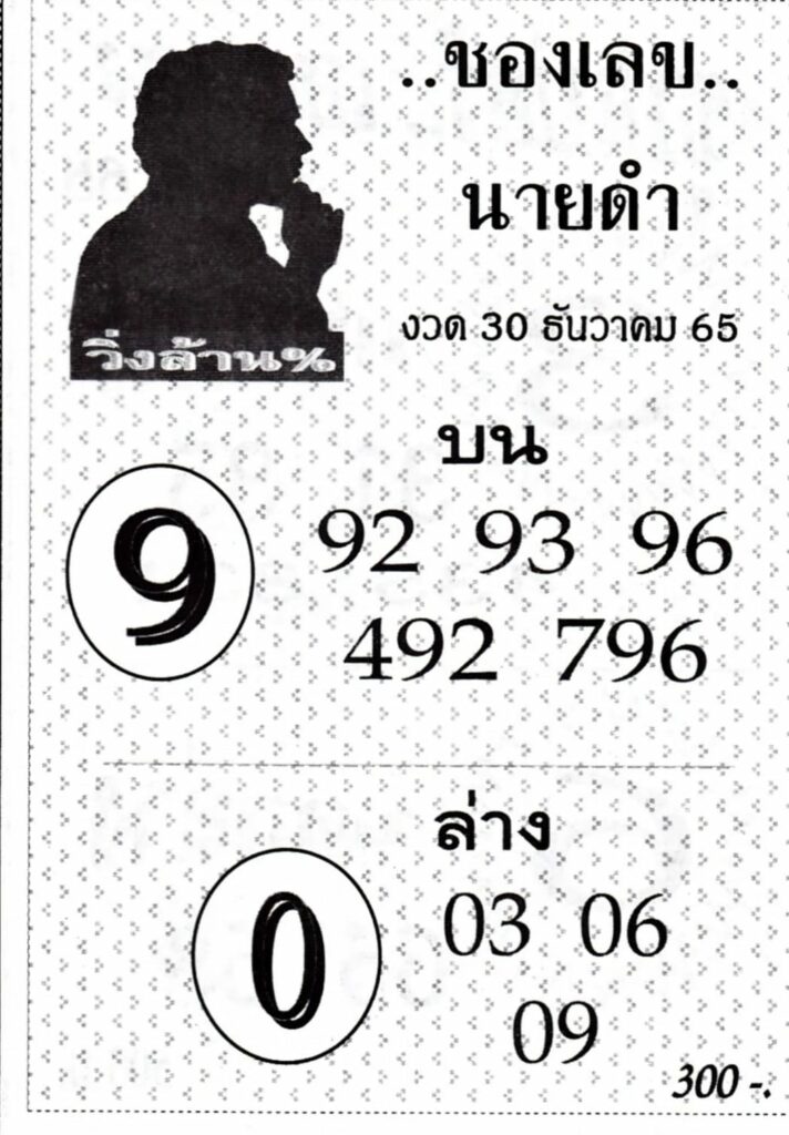 เลขนายดำ 30/12/65