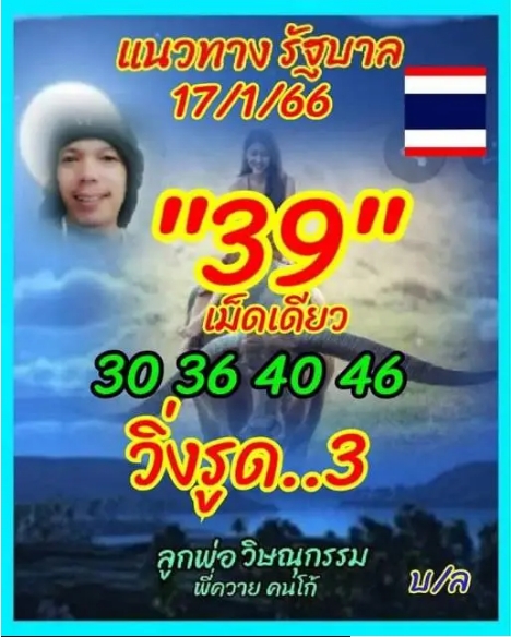 หวยลูกพ่อวิษณุกรรม 17/1/66