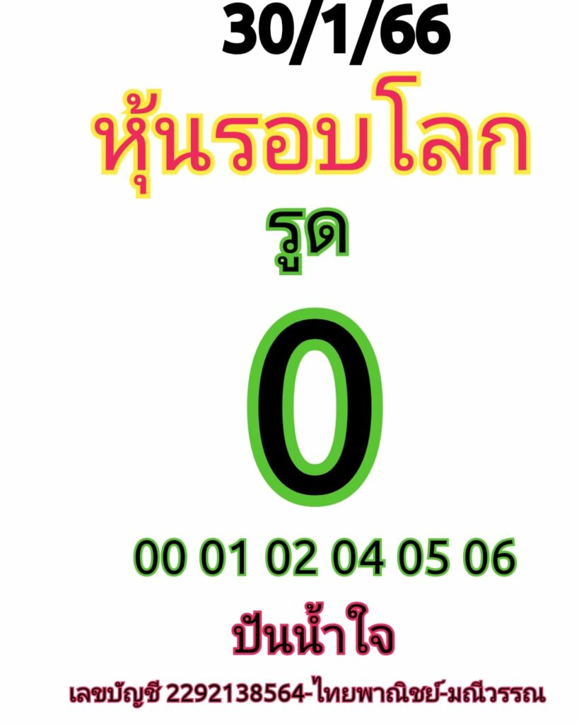 หวยหุ้นวันนี้ 30/1/66 ชุดที่ 3