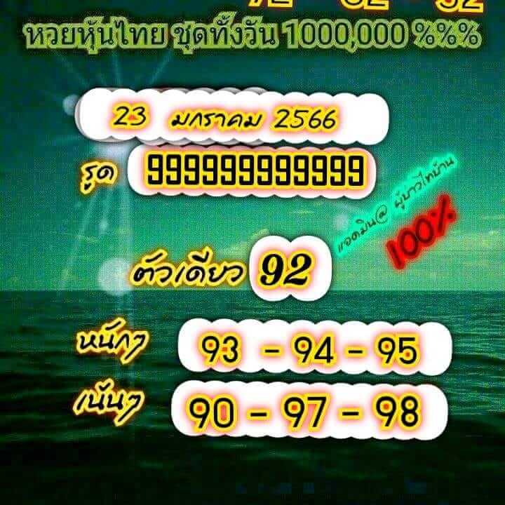 หวยหุ้นวันนี้ 23/1/66 ชุดที่ 6