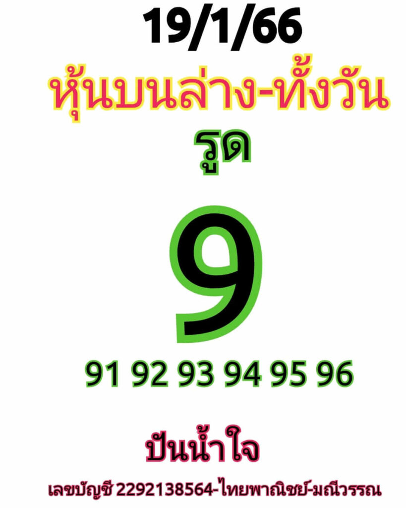 หวยหุ้นวันนี้ 18/1/66 ชุดที่ 2