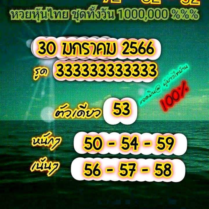 หวยหุ้นวันนี้ 30/1/66 ชุดที่ 9