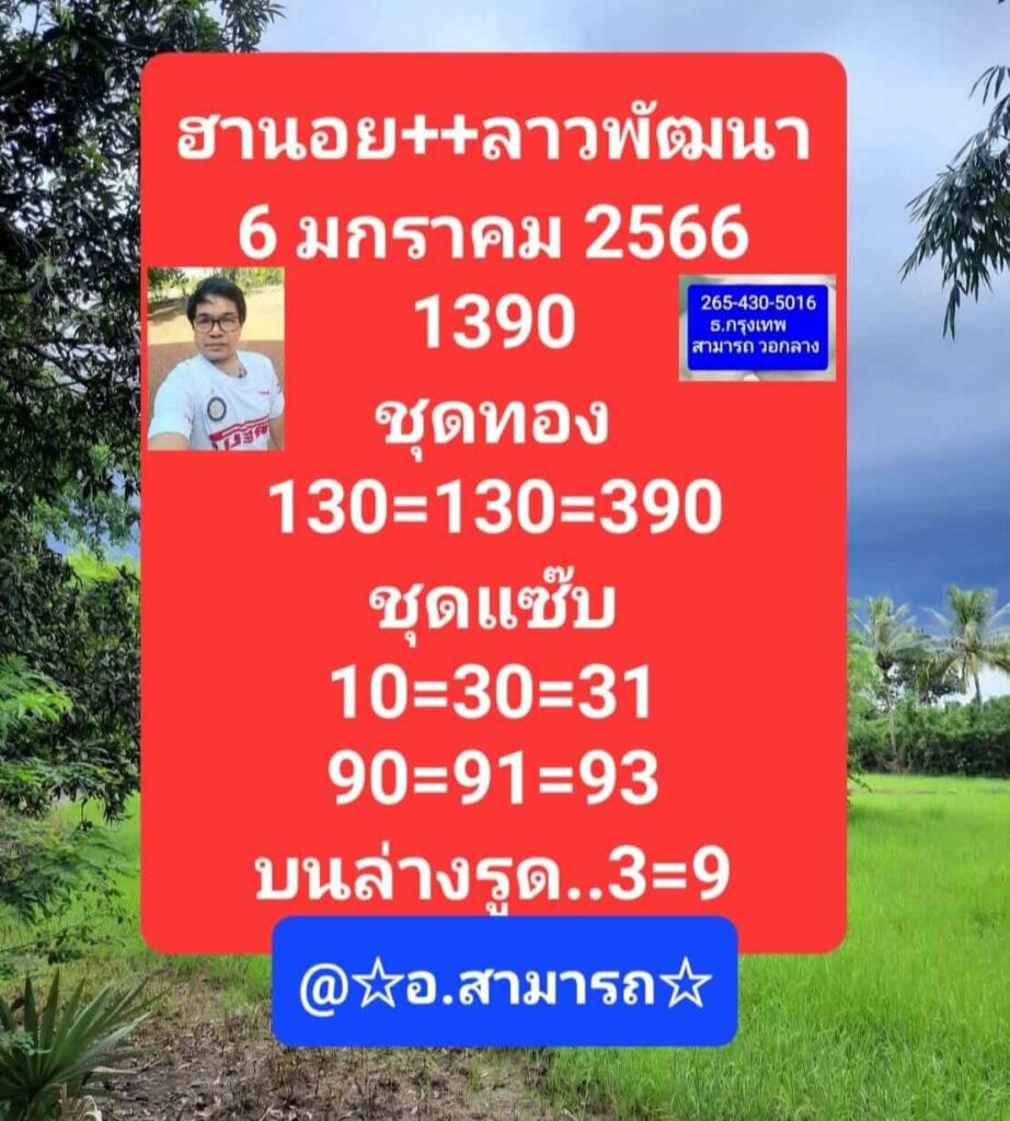 แนวทางหวยฮานอย 6/1/66 ชุดที่ 5