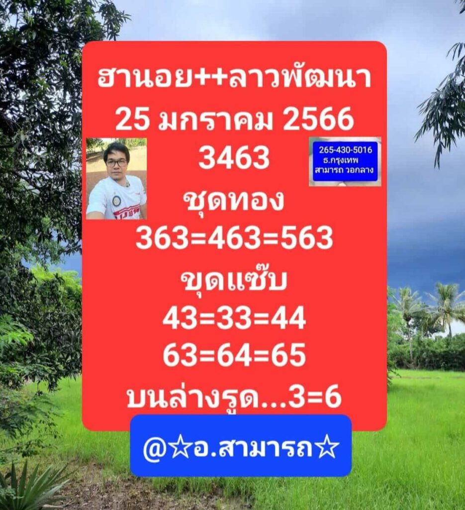 แนวทางหวยฮานอย 25/1/66 ชุดที่ 2