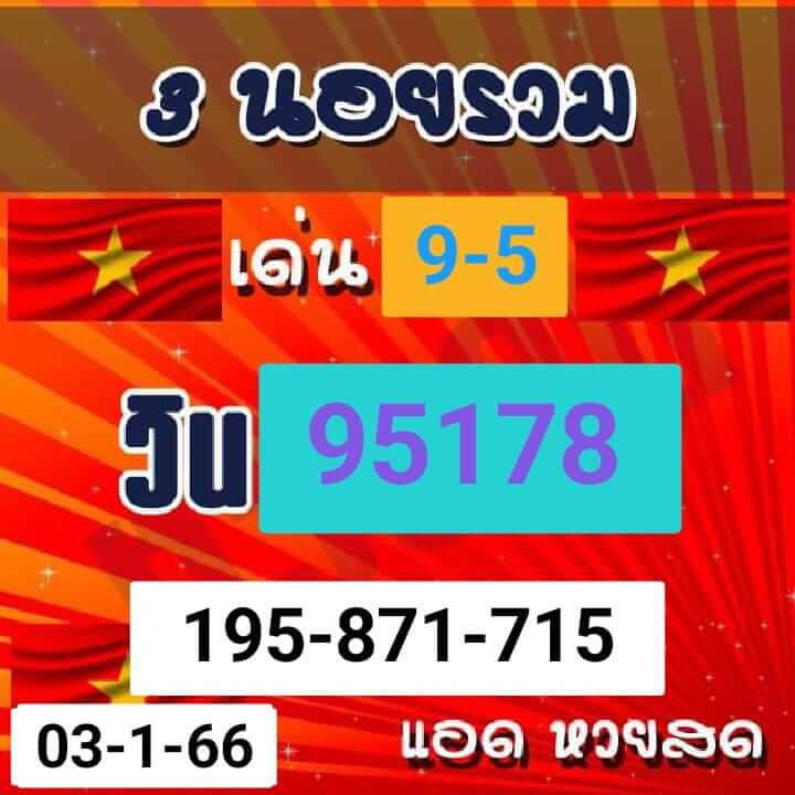 แนวทางหวยฮานอย 3/1/66 ชุดที่ 3