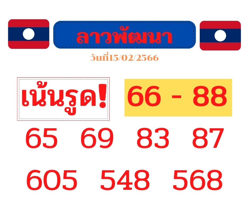 แนวทางหวยลาว 15/2/66 ชุดที่ 4