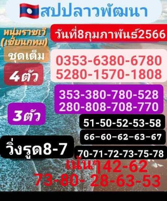 แนวทางหวยลาว 8/2/66 ชุดที่ 6