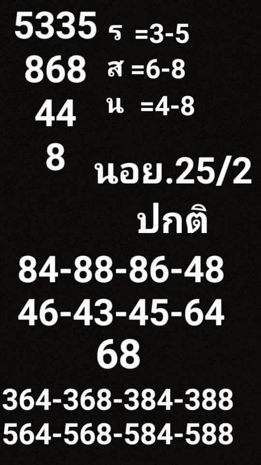 แนวทางหวยฮานอย 25/2/66 ชุดที่ 5