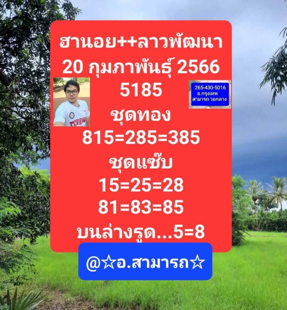 แนวทางหวยฮานอย 20/2/66 ชุดที่ 7