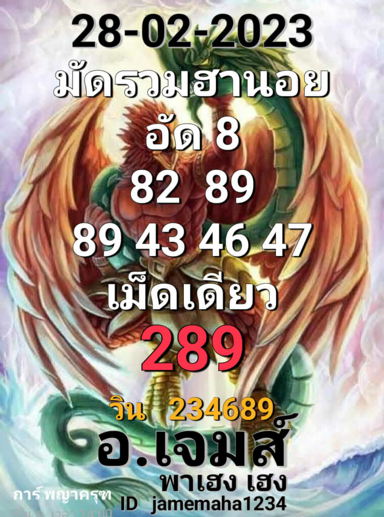 แนวทางหวยฮานอย 28/2/66 ชุดที่ 8