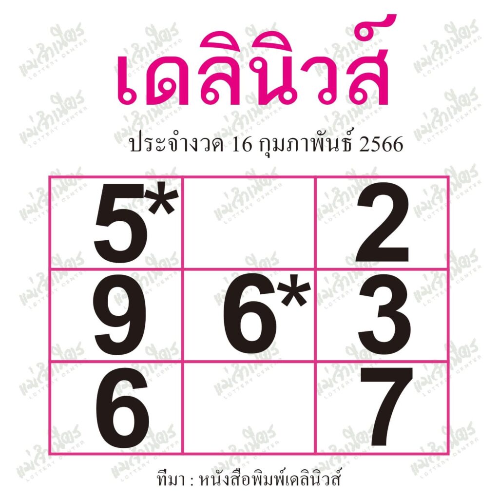 หวยเดลินิวส์ 16/2/66