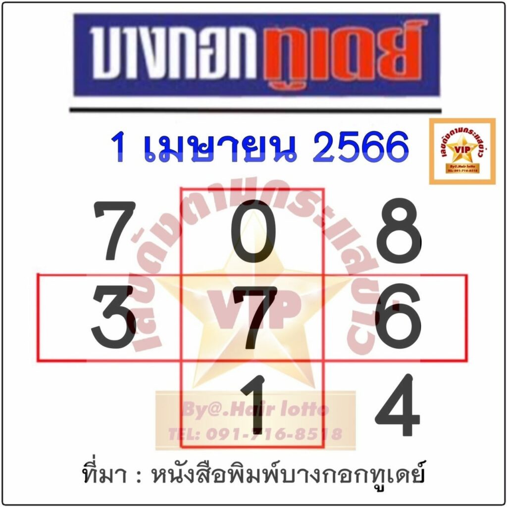หวยบางกอกทูเดย์ 1/4/66