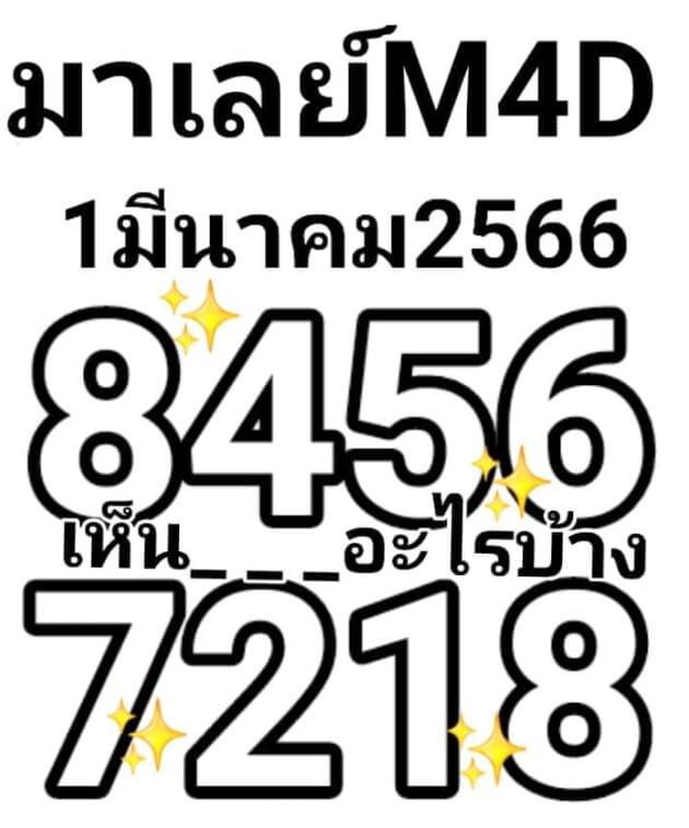 หวยมาเลย์วันนี้ 1/3/66 ชุดที่ 3