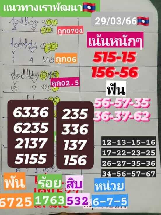 แนวทางหวยลาว 29/3/66 ชุดที่ 4