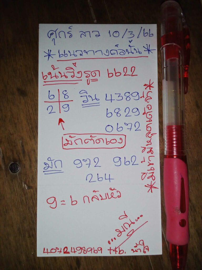 แนวทางหวยลาว 10/3/66 ชุดที่ 6