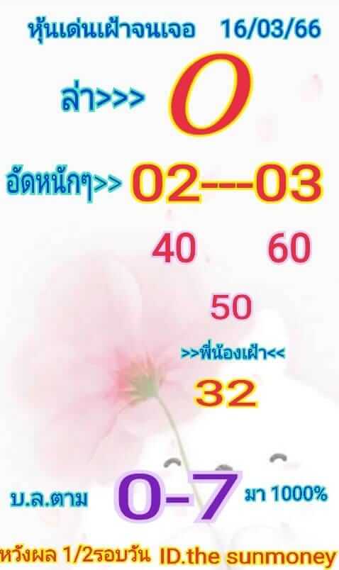 หวยหุ้นวันนี้ 16/3/66 ชุดที่ 10