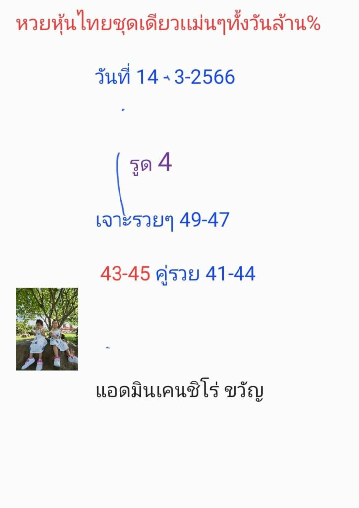 หวยหุ้นวันนี้ 14/3/66 ชุดที่ 10