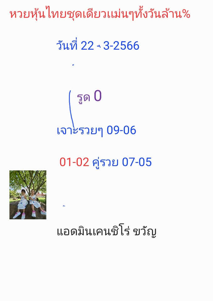 หวยหุ้นวันนี้ 22/3/66 ชุดที่ 3