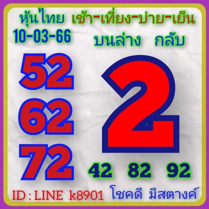 หวยหุ้นวันนี้ 10/3/66 ชุดที่ 3