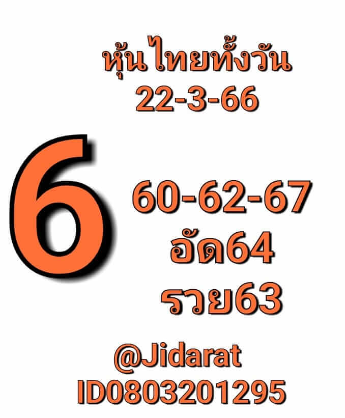 หวยหุ้นวันนี้ 22/3/66 ชุดที่ 4